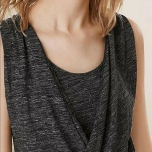 Burberry Charcoal Gray Sleeveless Draped Front Dress